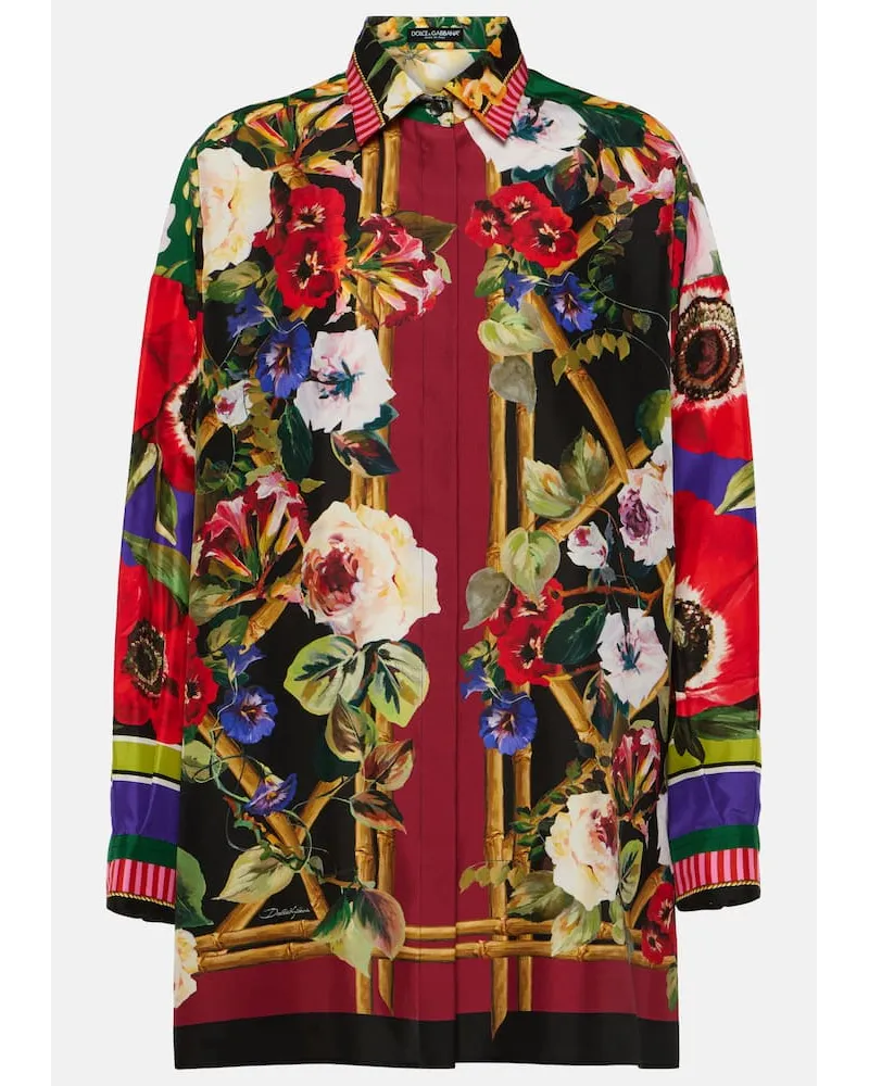 Dolce & Gabbana Miniabito chemisier in seta Rosso
