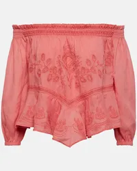 Isabel Marant Top Erine con scollo bardot Rosa