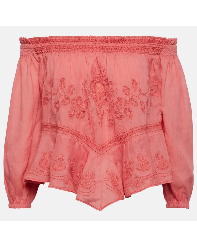 Isabel Marant Top Erine con scollo bardot Rosa