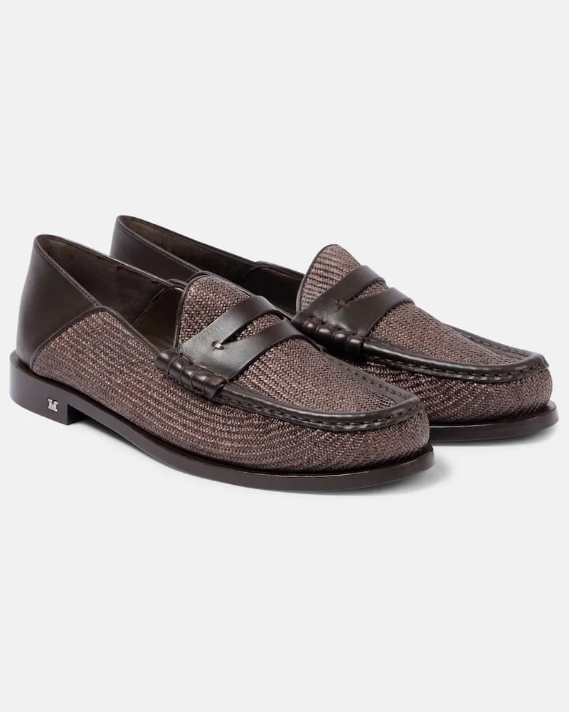 Max Mara Mocassini effetto rafia Marrone