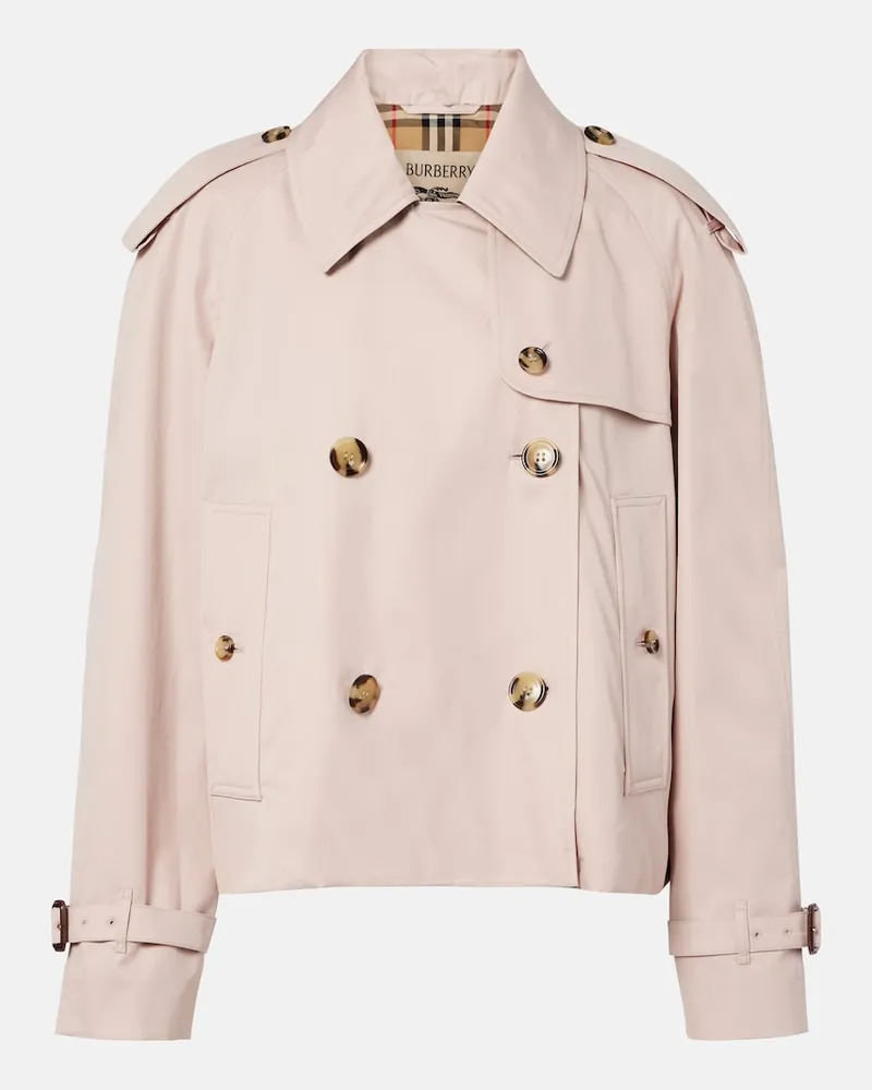 Burberry Trench cropped in gabardine di cotone Rosa