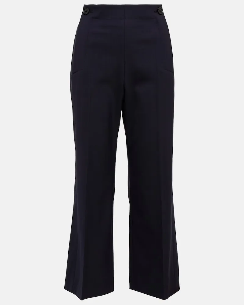 Chloé ChloÃ© Pantaloni flared in lana a vita alta Blu