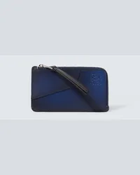 Loewe Portacarte Puzzle in pelle Blu