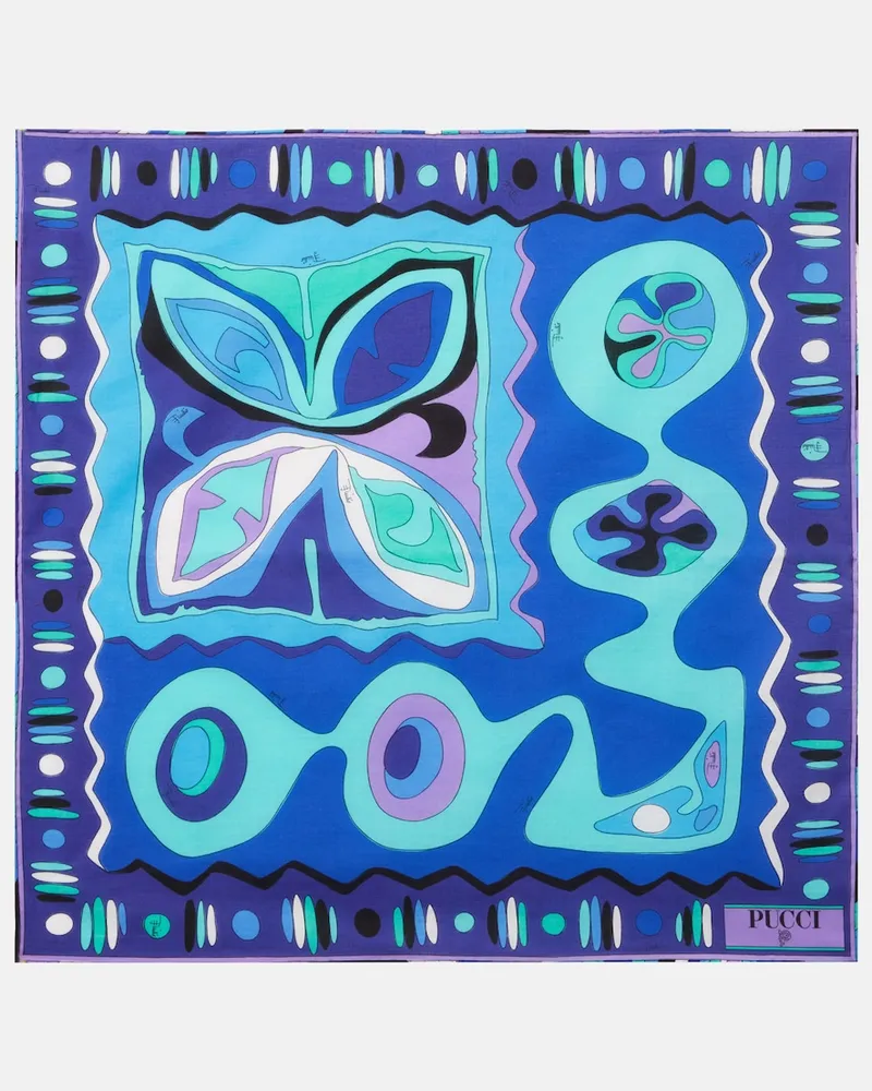 Emilio Pucci Foulard Angoli in cotone Blu