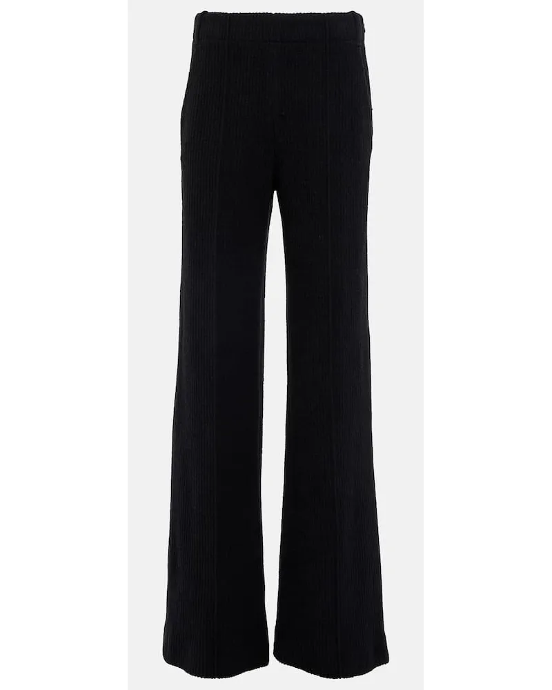 Chloé ChloÃ© Pantaloni flared in lana a vita alta Bianco