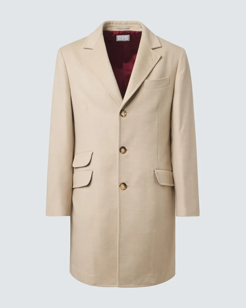 Brunello Cucinelli Cappotto in lana vergine Beige