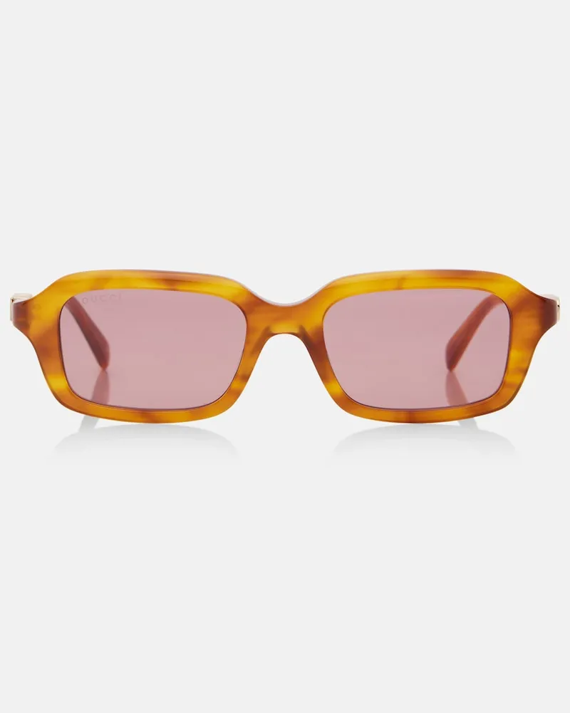 Gucci Occhiali da sole Signoria rettangolari Marrone