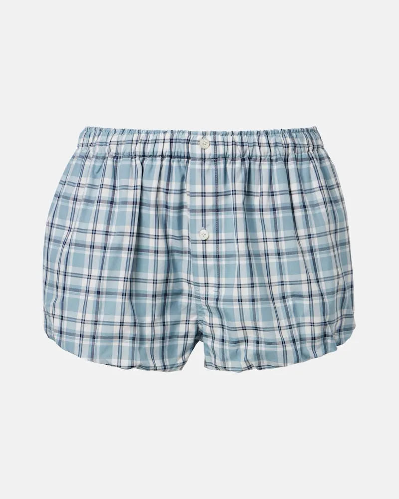 Acne Studios Shorts in cotone a quadri Blu