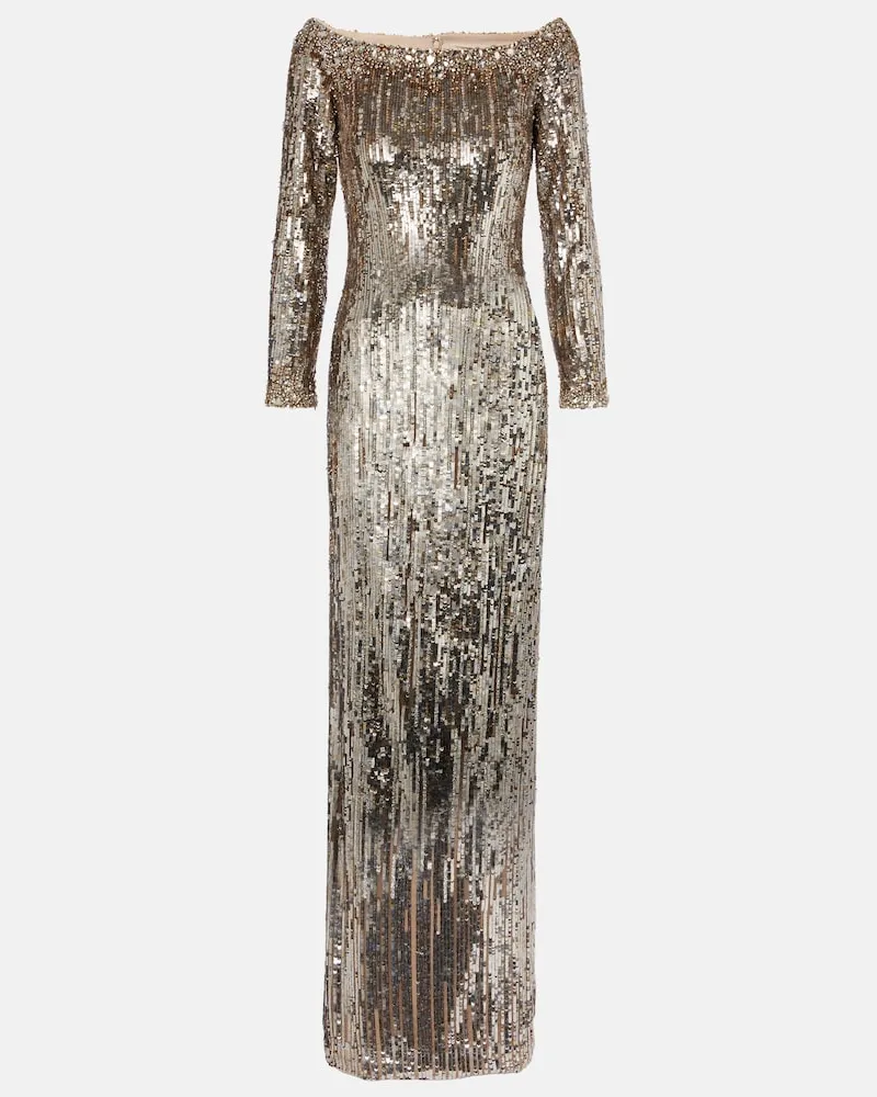 Jenny Packham Abito lungo Marnie Oro