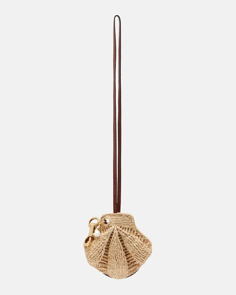 Chloé Chloé Borsa Shell a spalla in rafia Beige