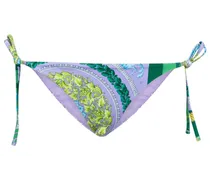 Versace Slip bikini a stampa Barocco Mosaic Viola