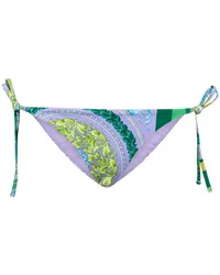 Versace Slip bikini a stampa Barocco Mosaic Viola