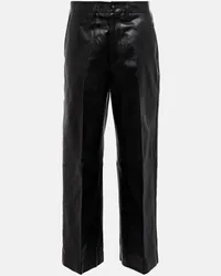 Ralph Lauren Pantaloni cropped in pelle Nero