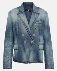 Balmain Giacca di jeans doppiopetto Blu