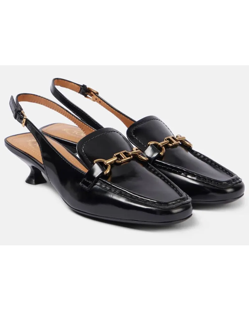 TOD'S Pumps slingback 35 in pelle Nero