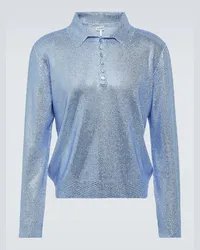 Loewe Polo in cashmere con cristalli Blu