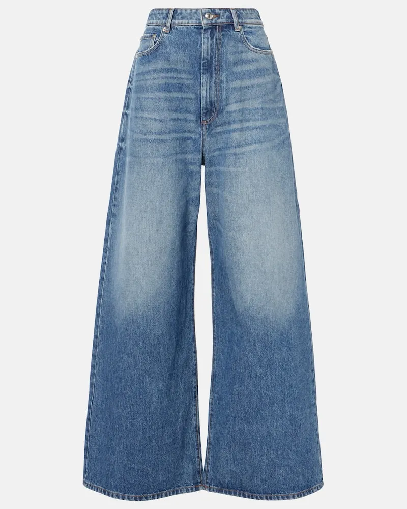 SPORTMAX Jeans a gamba larga e vita media Angri Blu