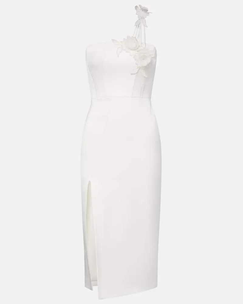 David Koma Abito midi con applicazioni floreali Bianco