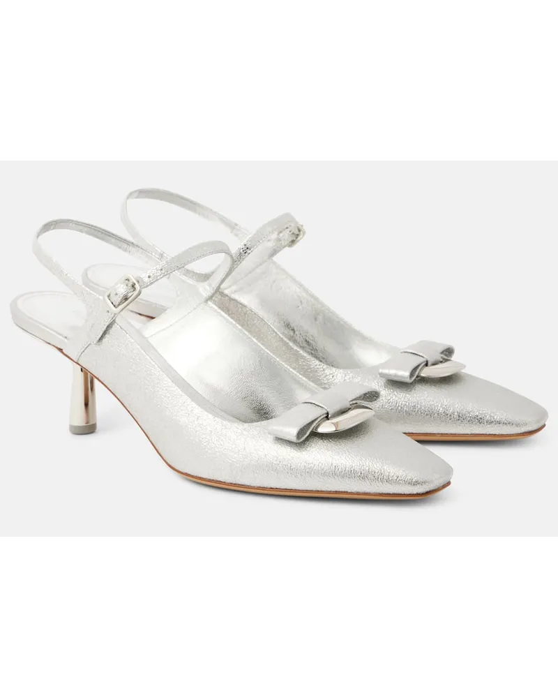 Ferragamo Pumps slingback Ophelia 55 in pelle Argento