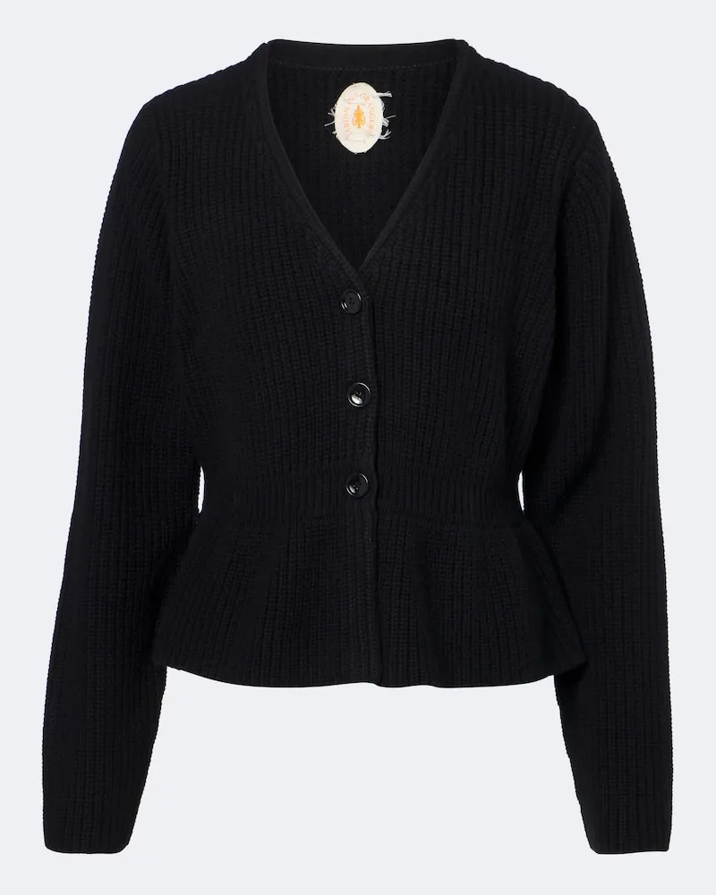 Jardin des Orangers Cardigan Peplum in lana e cashmere Nero