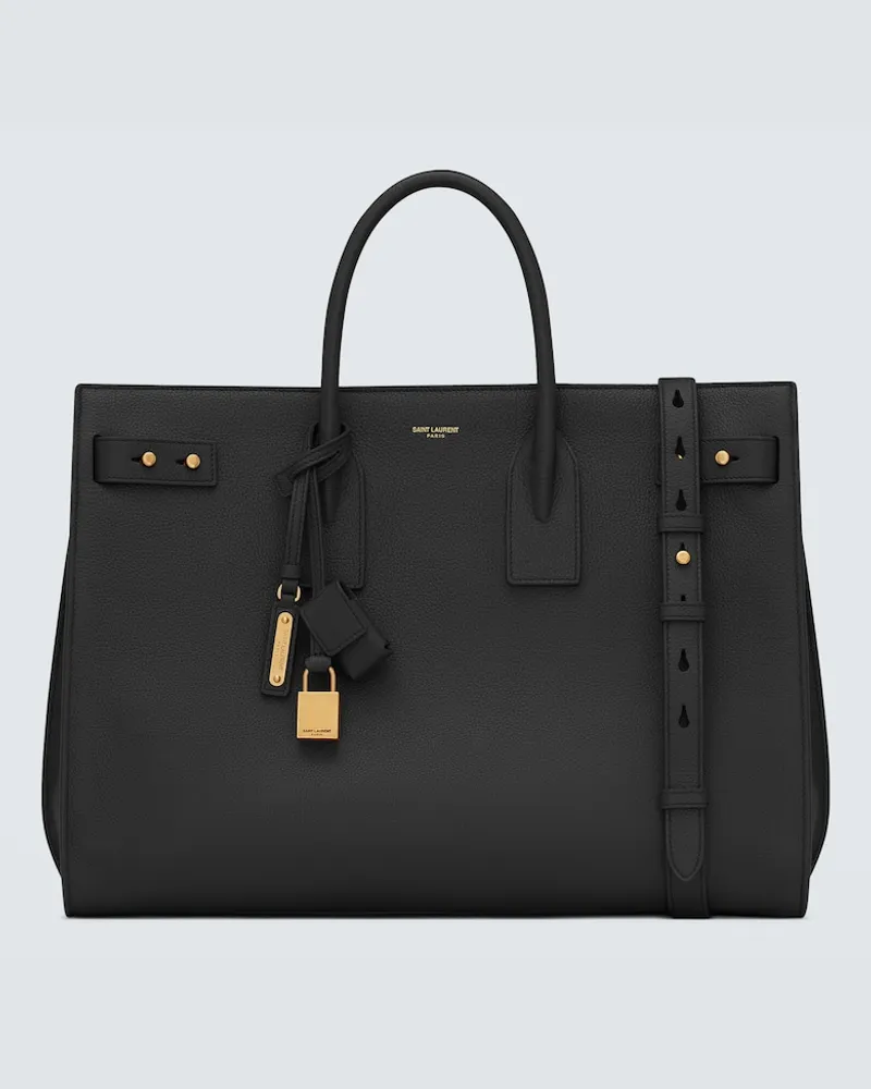 Saint Laurent Borsa Sac De Jour Thin Large in pelle Nero