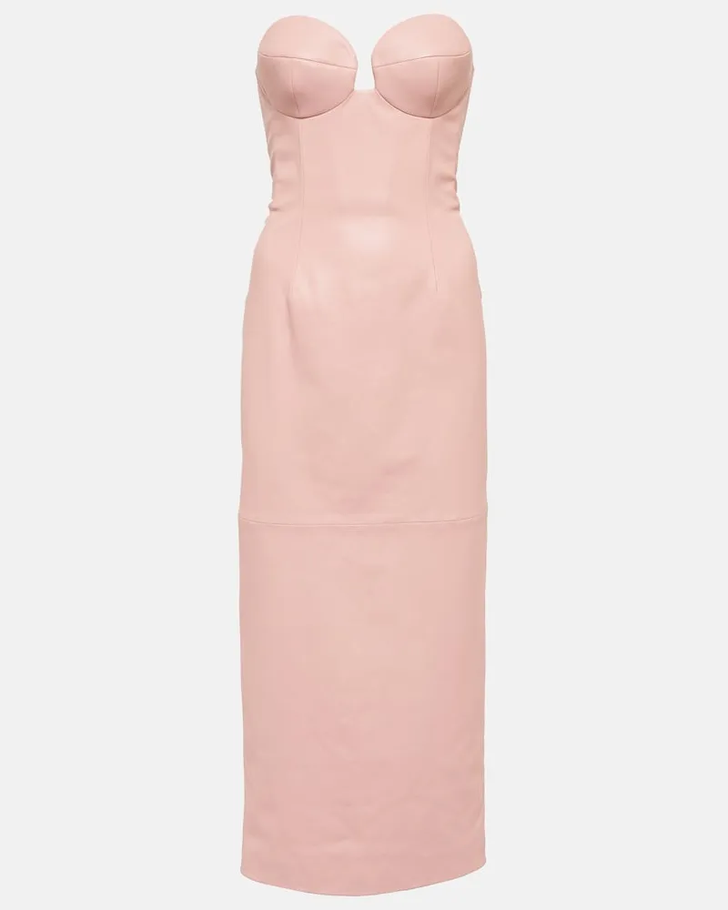 Magda Butrym Abito midi in pelle Rosa