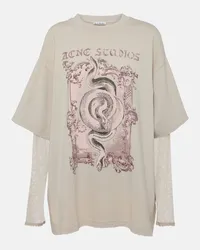 Acne Studios T-shirt Edra in cotone con stampa Grigio