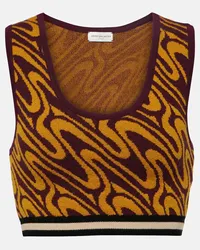 Dries van Noten Top cropped in jacquard Multicolore