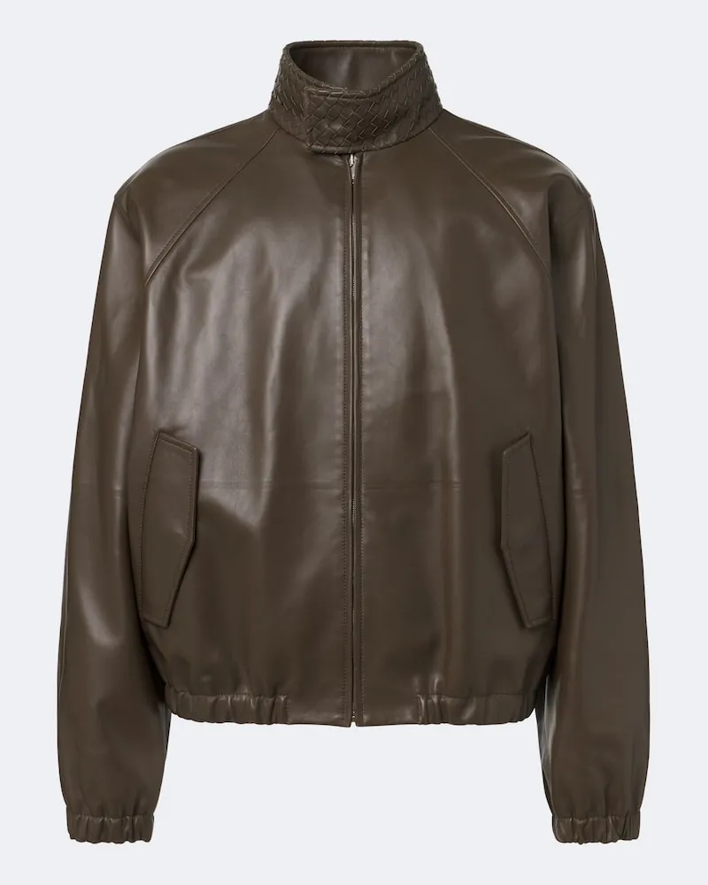 Bottega Veneta Giacca blouson Intrecciato in pelle Verde