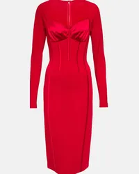 Dolce & Gabbana Abito midi in raso di seta Rosso