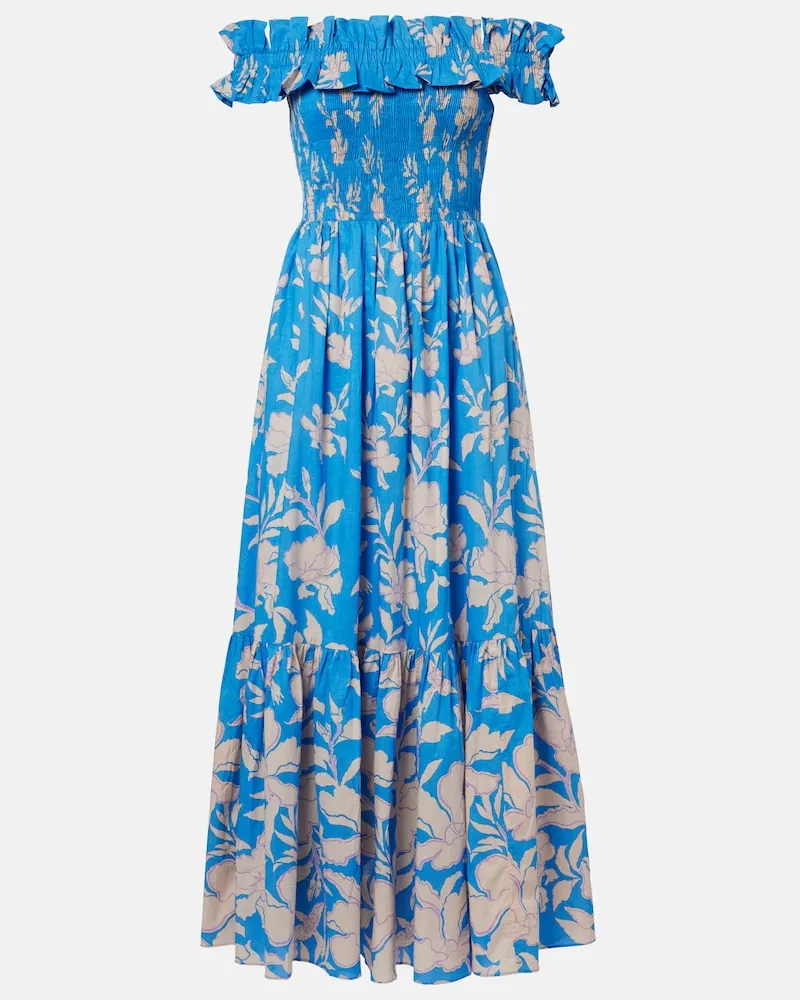 Poupette St Barth Abito lungo Suzanne in cotone Blu