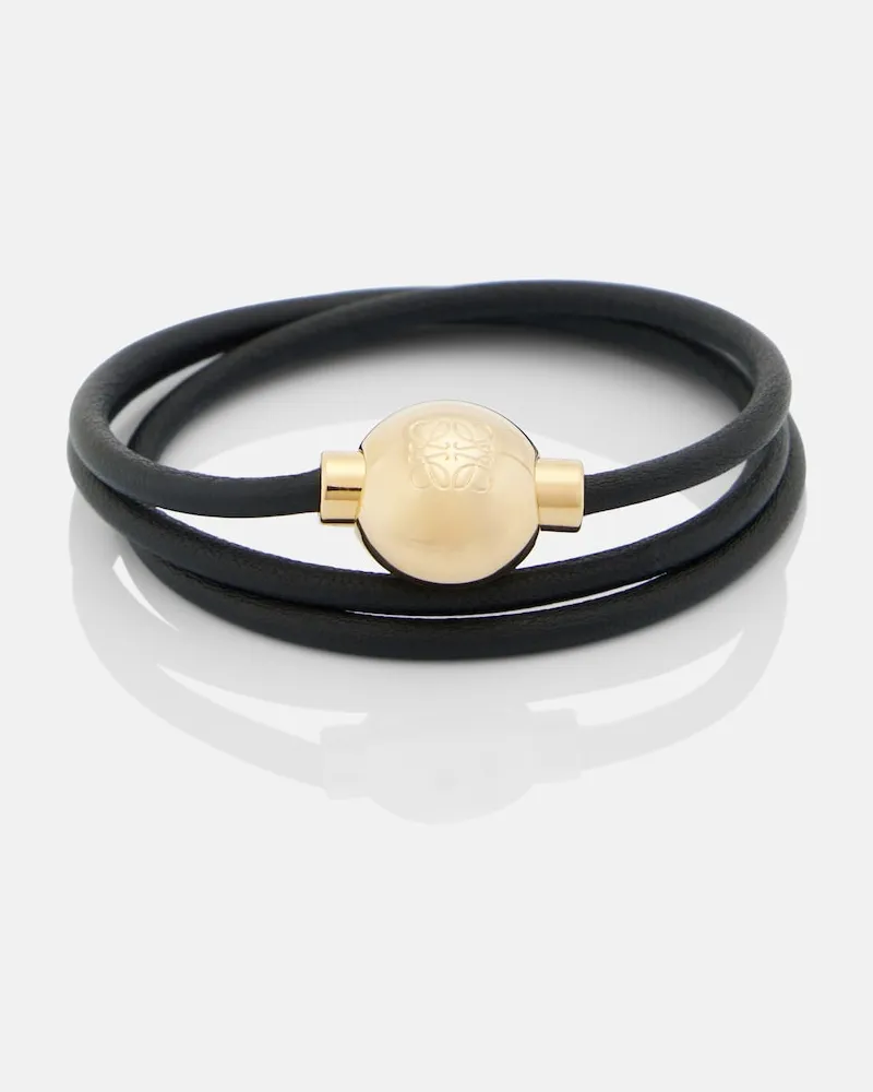 Loewe Bracciale Pebble in pelle Nero