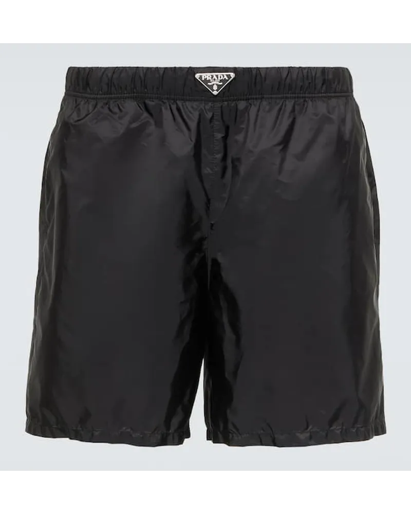 Prada Costume da bagno con logo Nero
