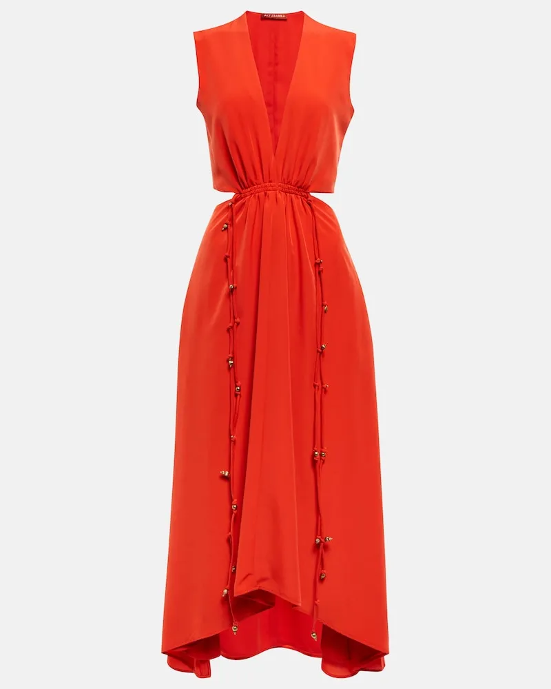 Altuzarra Abito midi con cut-out Arancione