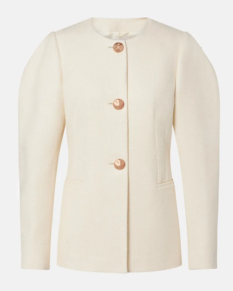 Gabriela Hearst Blazer Daelan in seta e lana Bianco