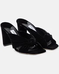 Jimmy Choo Mules Avenue 85 in velluto Nero