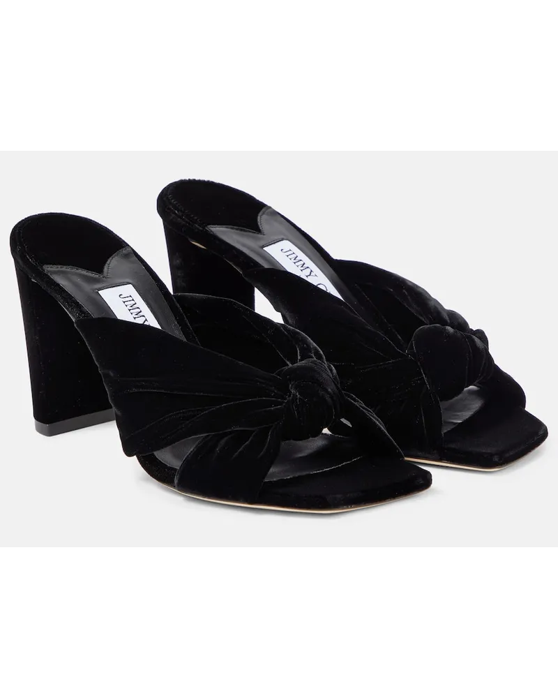 Jimmy Choo Mules Avenue 85 in velluto Nero