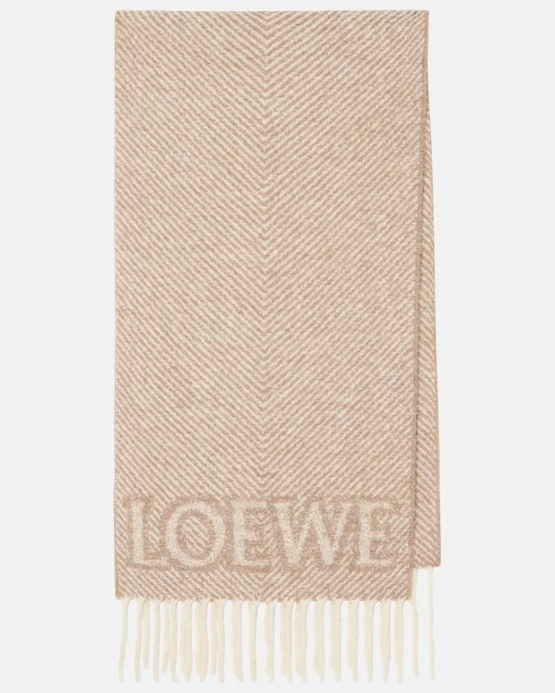 Loewe Sciarpa in misto lana e alpaca Beige