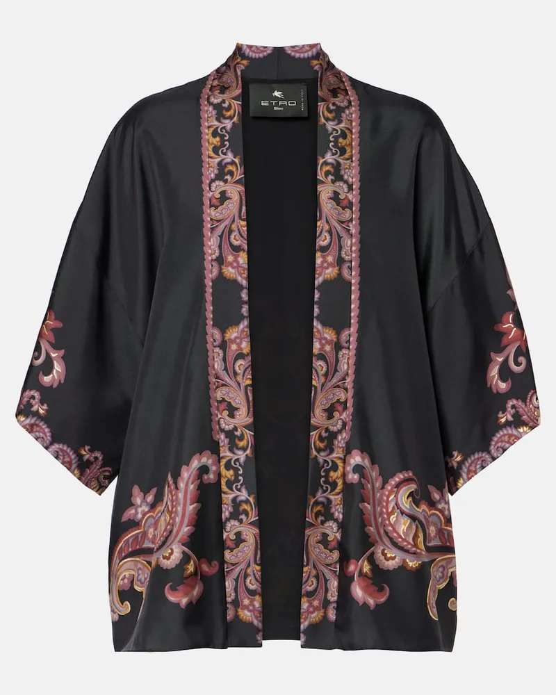 Etro Giacca in seta con stampa paisley Multicolore