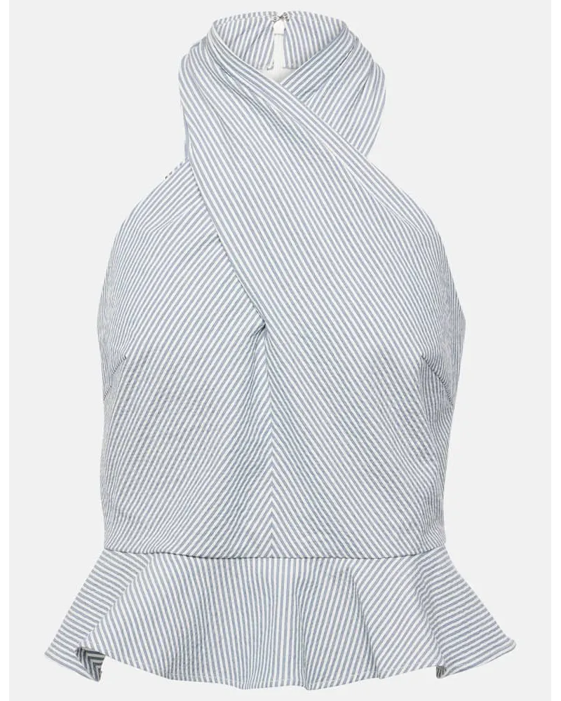 Veronica Beard Top Drey in cotone a righe Blu