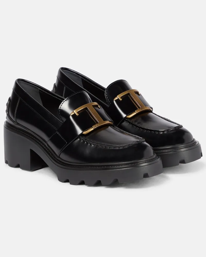 TOD'S Mocassini in pelle con platform Nero