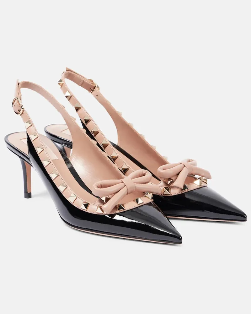 Valentino Garavani Pumps slingback Rockstud 60 in vernice Nero