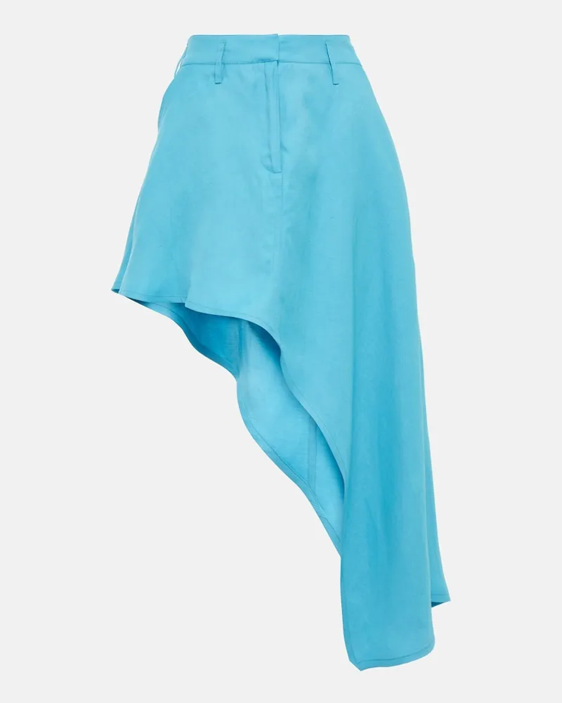 Stella McCartney Minigonna asimmetrica in twill Blu