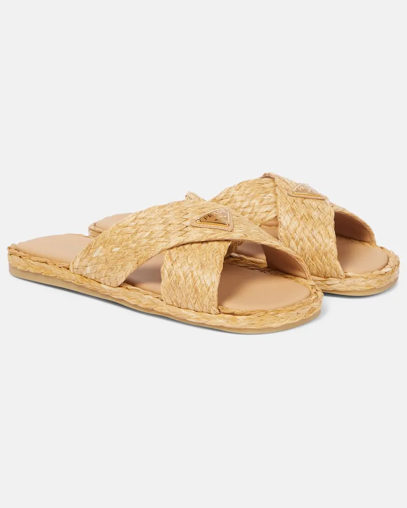 Prada Sandali in rafia Beige