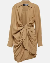 Jacquemus Miniabito La Robe Bahia drappeggiato Beige