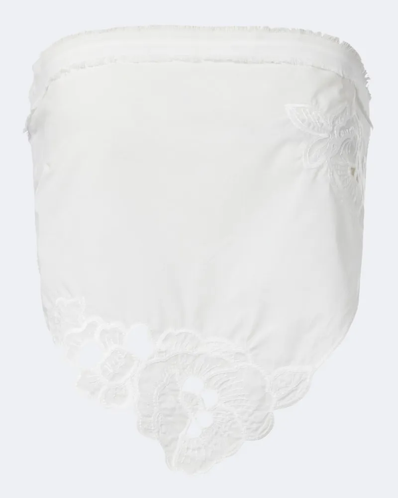 SIR Sciarpa Klara in cotone con ricamo Bianco