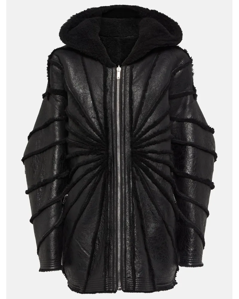 Rick Owens Giacca reversibile in pelle e shearling Nero