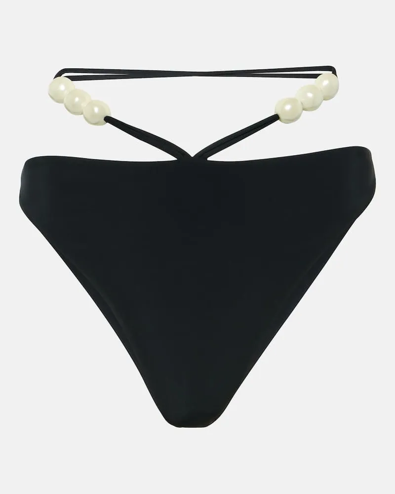 Magda Butrym Slip bikini con perline Nero