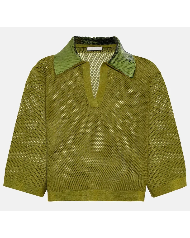 Dorothee Schumacher Top cropped Essential Ease in misto lana Verde