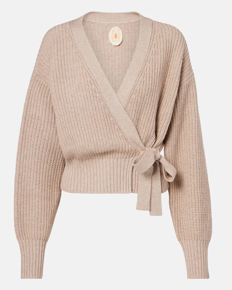 Jardin des Orangers Cardigan in cotone e cashmere a portafoglio Beige